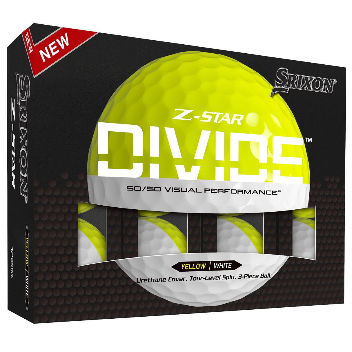 Srixon Z-Star Divide Golfbälle,Weiß / Gelb, 12 Stück