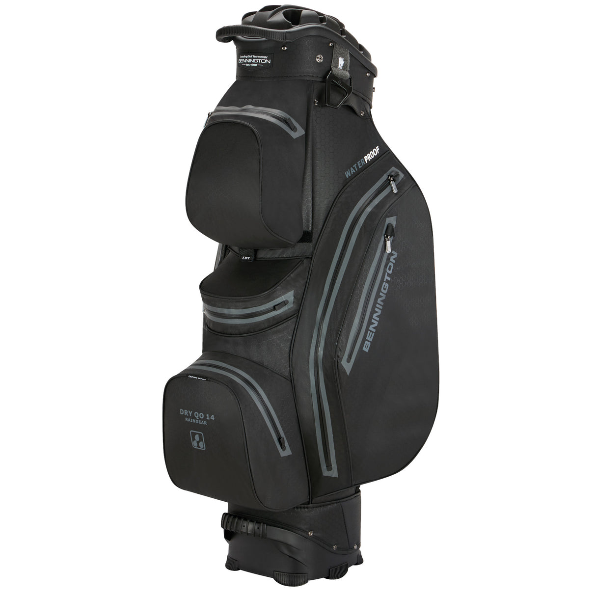 Bennington 2026 DRY Quiet Organizer 14 (QO 14) Waterproof Cartbag, Schwarz