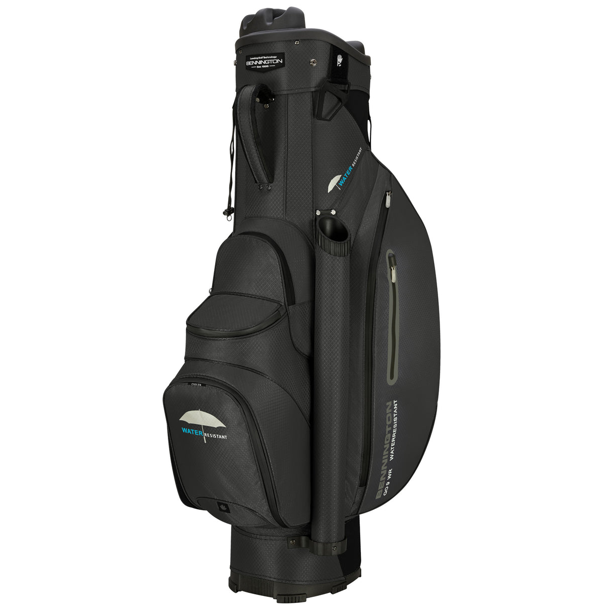 Bennington 2026 Quiet Organizer 9 (QO 9) Water Resistant Cartbag, Schwarz, +2 inch höher