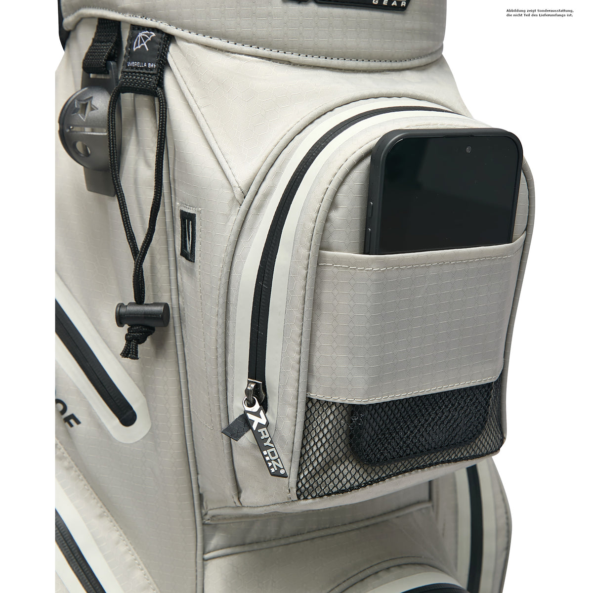 Rydz Clip Waterproof Cartbag, Silbergrau