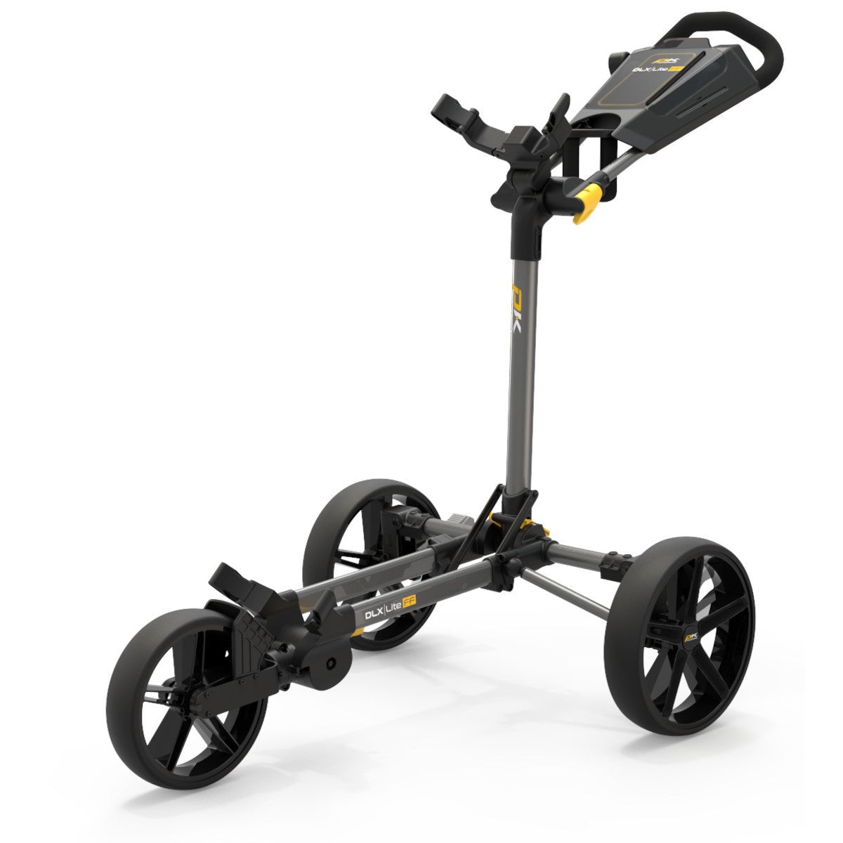 PowaKaddy DLX Lite FF 3 - Rad Golftrolley, Dunkelgrau - Golflaedchen.de