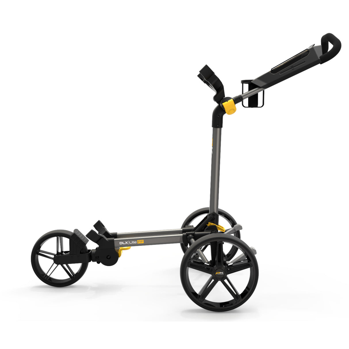 PowaKaddy DLX Lite FF 3-Rad Golftrolley, Dunkelgrau