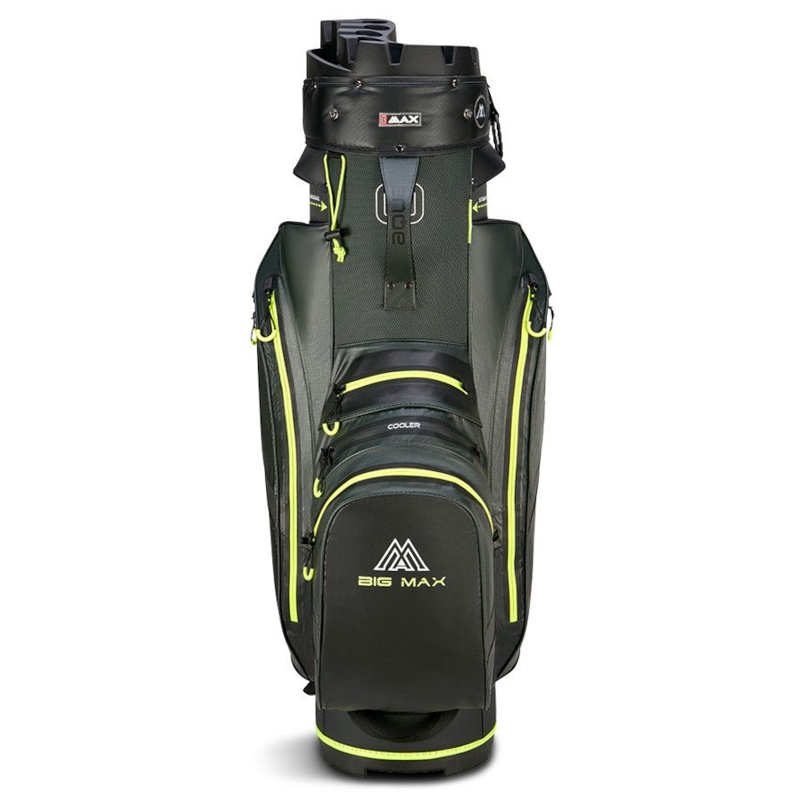 Big Max Aqua Silencio 4 Waterproof Cartbag, Dunkelgrün / Schwarz / Lime - Golflaedchen.de