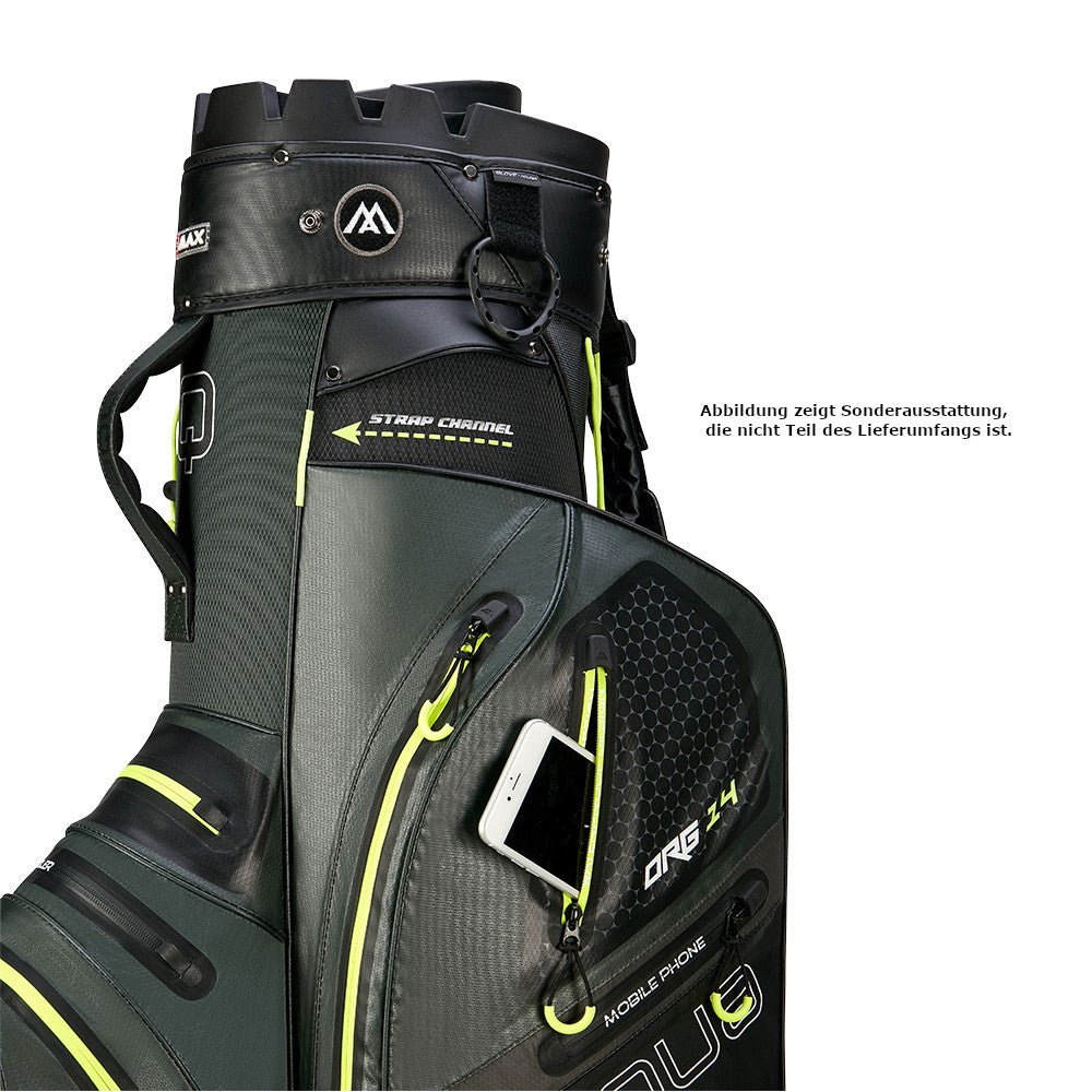 Big Max Aqua Silencio 4 Waterproof Cartbag, Dunkelgrün / Schwarz / Lime - Golflaedchen.de
