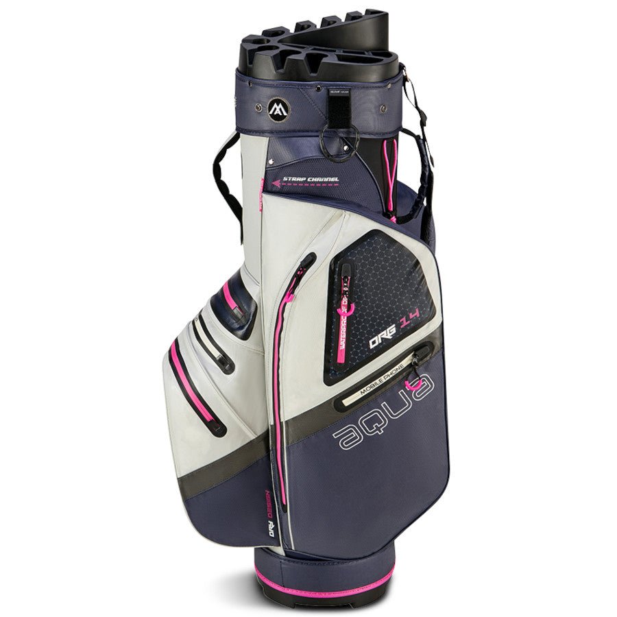 Big Max Aqua Silencio 4 Waterproof Damen Cartbag, Blau / Hellgrau / Fuchsia - Golflaedchen.de