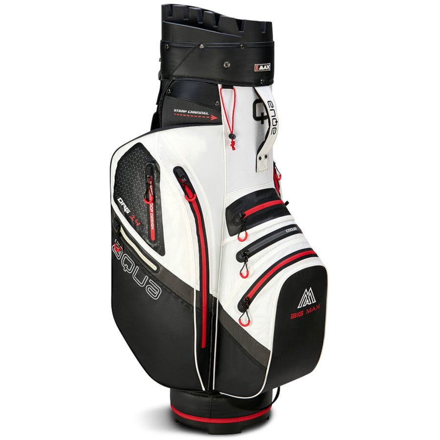 Big Max Aqua Silencio 4 Waterproof Cartbag, Weiß / Schwarz / Rot - Golflaedchen.de