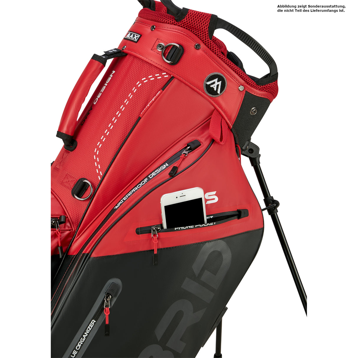 Big Max Dri Lite Hybrid Plus Waterproof Standbag, Rot / Schwarz