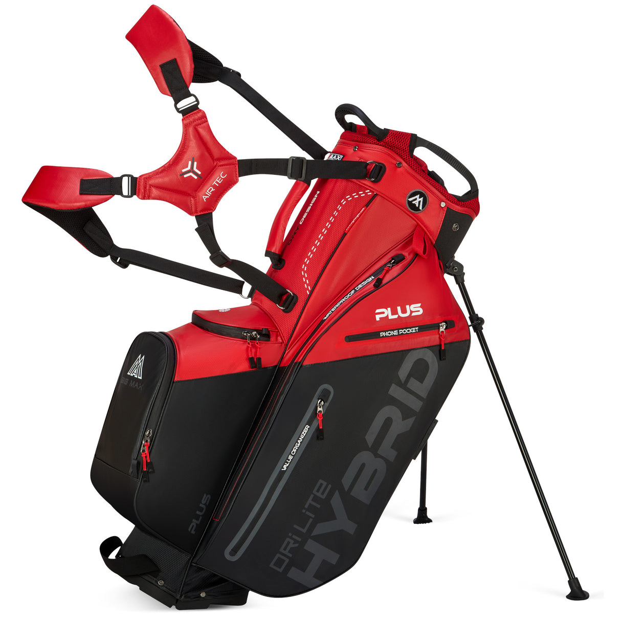 Big Max Dri Lite Hybrid Plus Waterproof Standbag, Rot / Schwarz