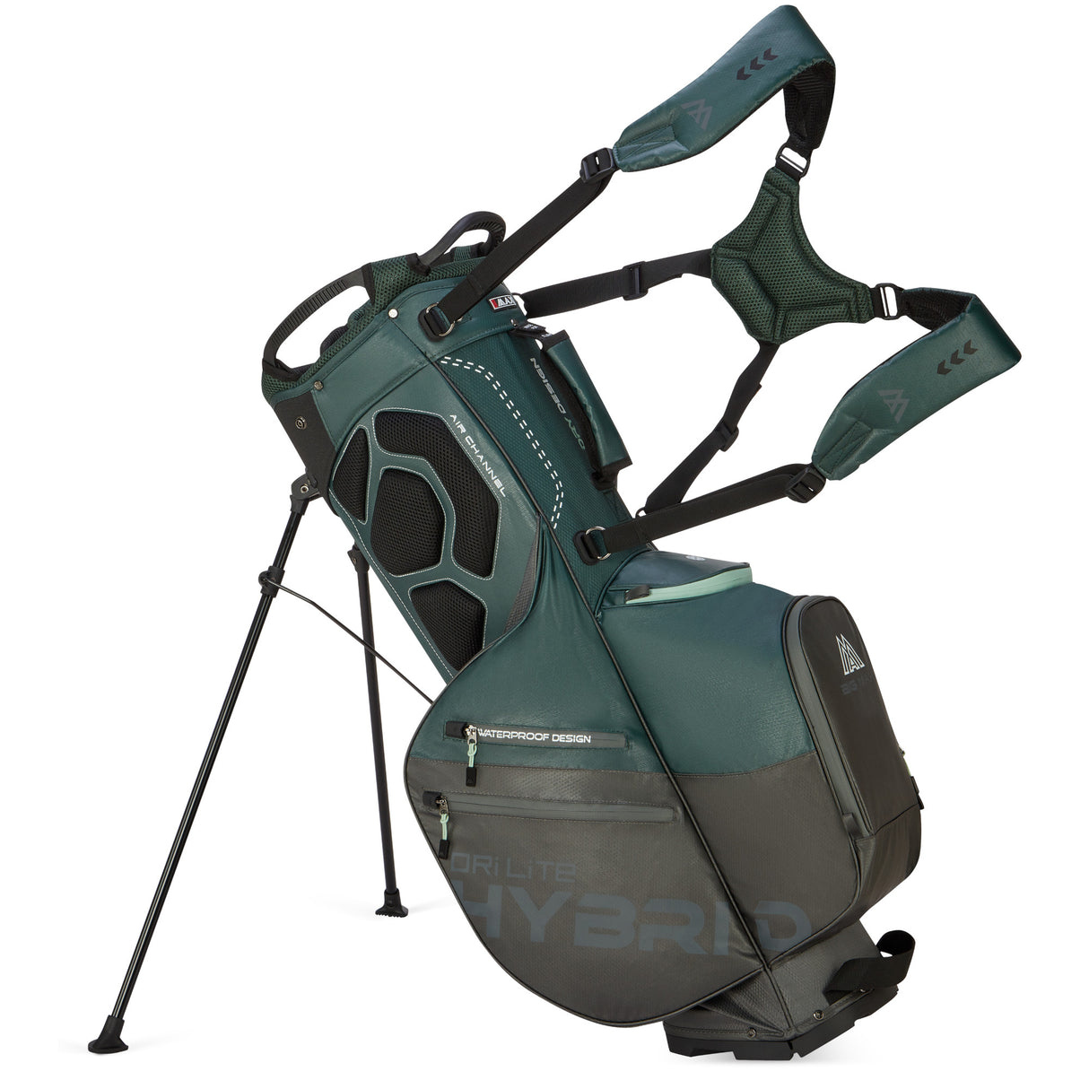 Big Max Dri Lite Hybrid Plus Waterproof Standbag, Dunkelgrün / Braun