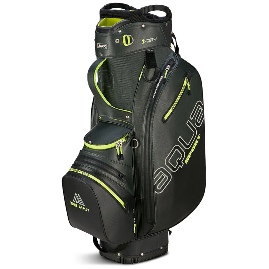 Big Max 2026 Aqua Sport 4 Waterproof Cartbag, Dunkelgrün / Schwarz / Lime