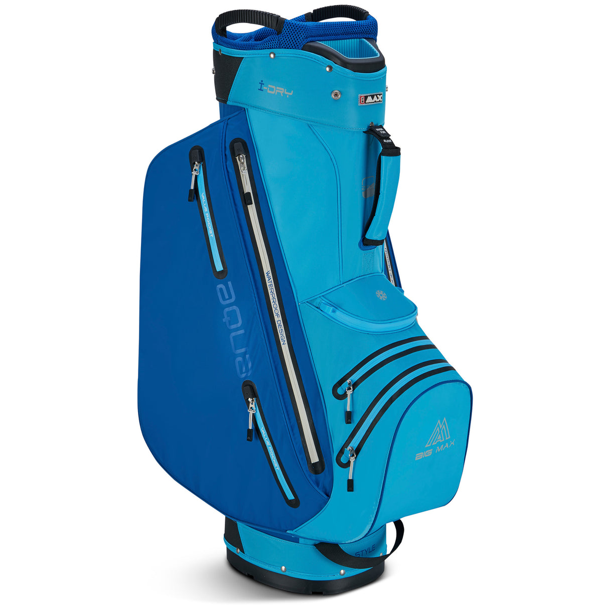 Big Max Aqua Style 4 Waterproof Cartbag, Royalblau / Himmelblau