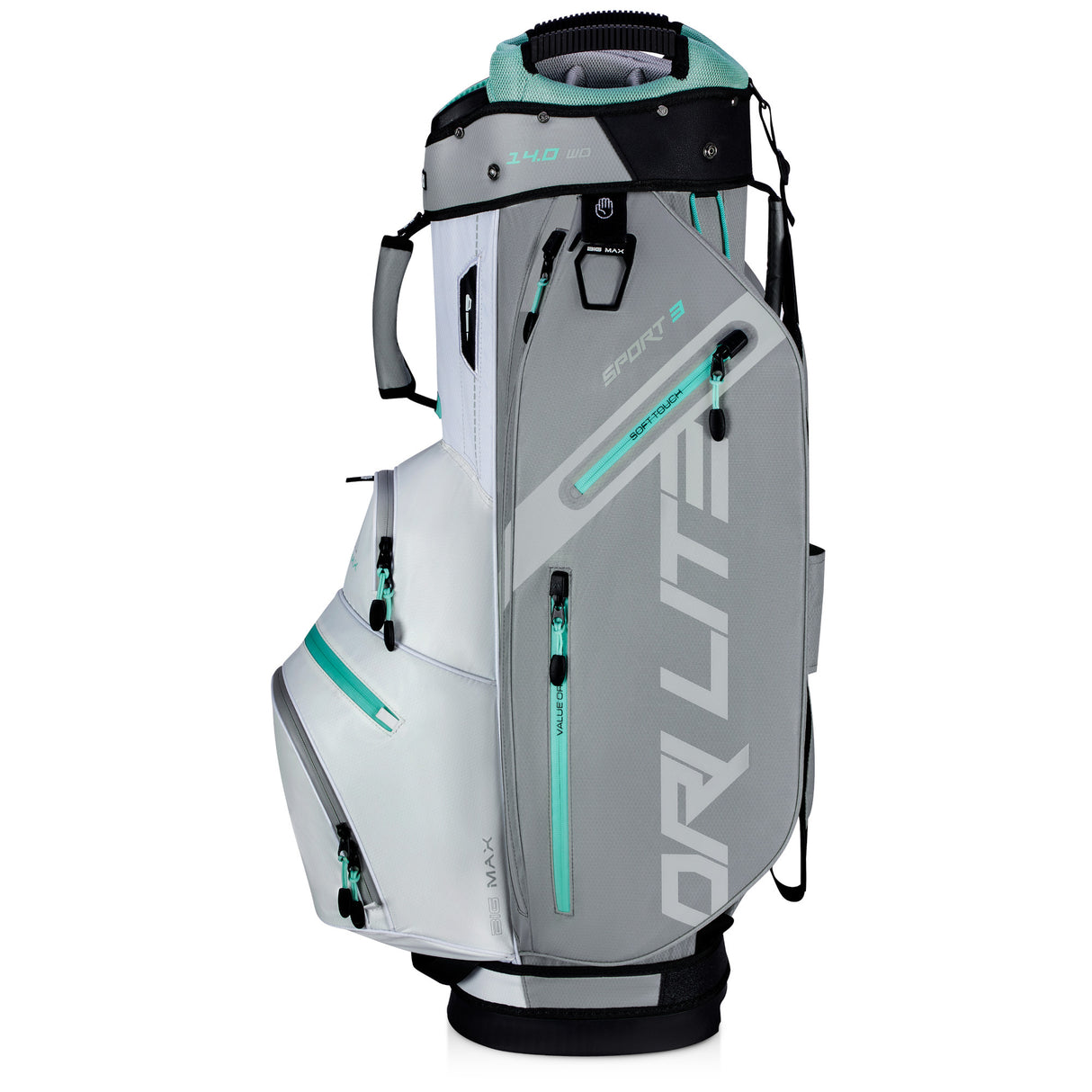 Big Max Dri Lite Sport 3 Waterproof Cartbag, Grau / Weiß / Mint
