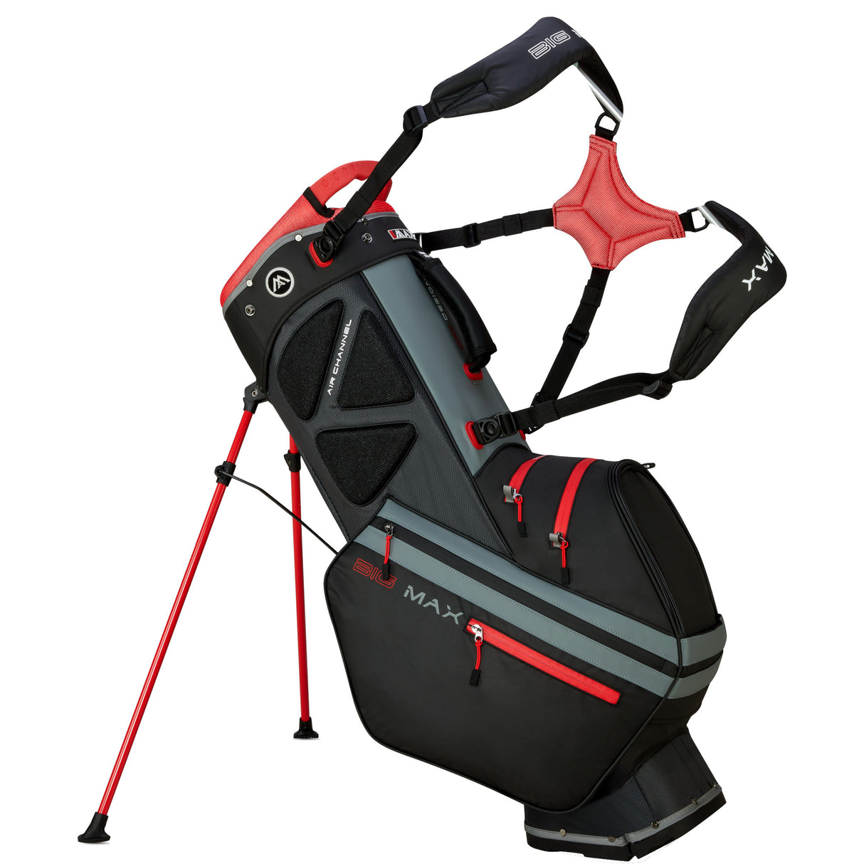 Big Max Dri Lite Hybrid Tour 2 Waterproof Standbag, Schwarz / Grau / Rot