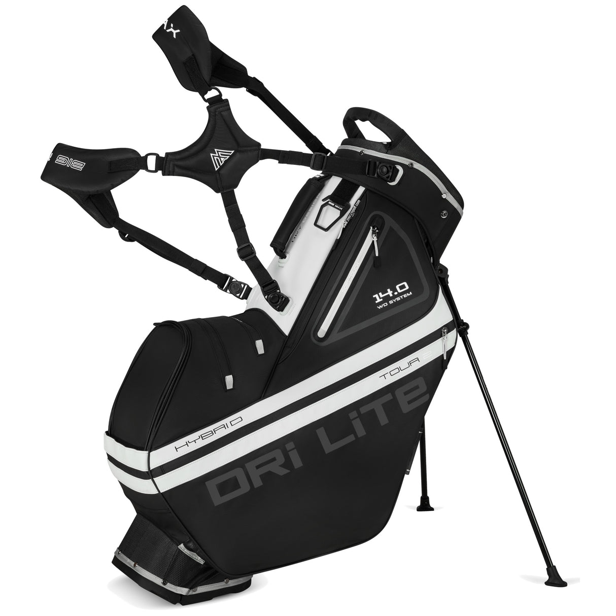 Big Max Dri Lite Hybrid Tour 2 Waterproof Standbag, Schwarz / Offwhite