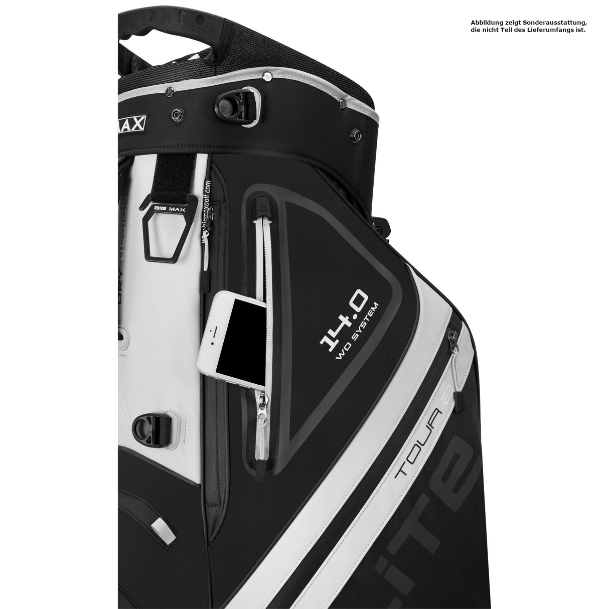 Big Max Dri Lite Hybrid Tour 2 Waterproof Standbag, Schwarz / Offwhite