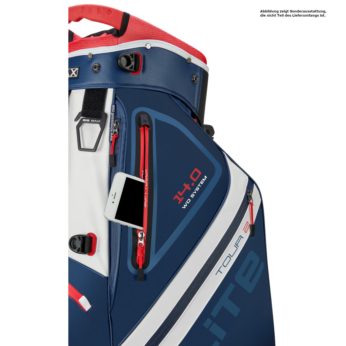 Big Max Dri Lite Hybrid Tour 2 Waterproof Standbag, Blau / Rot / Weiß