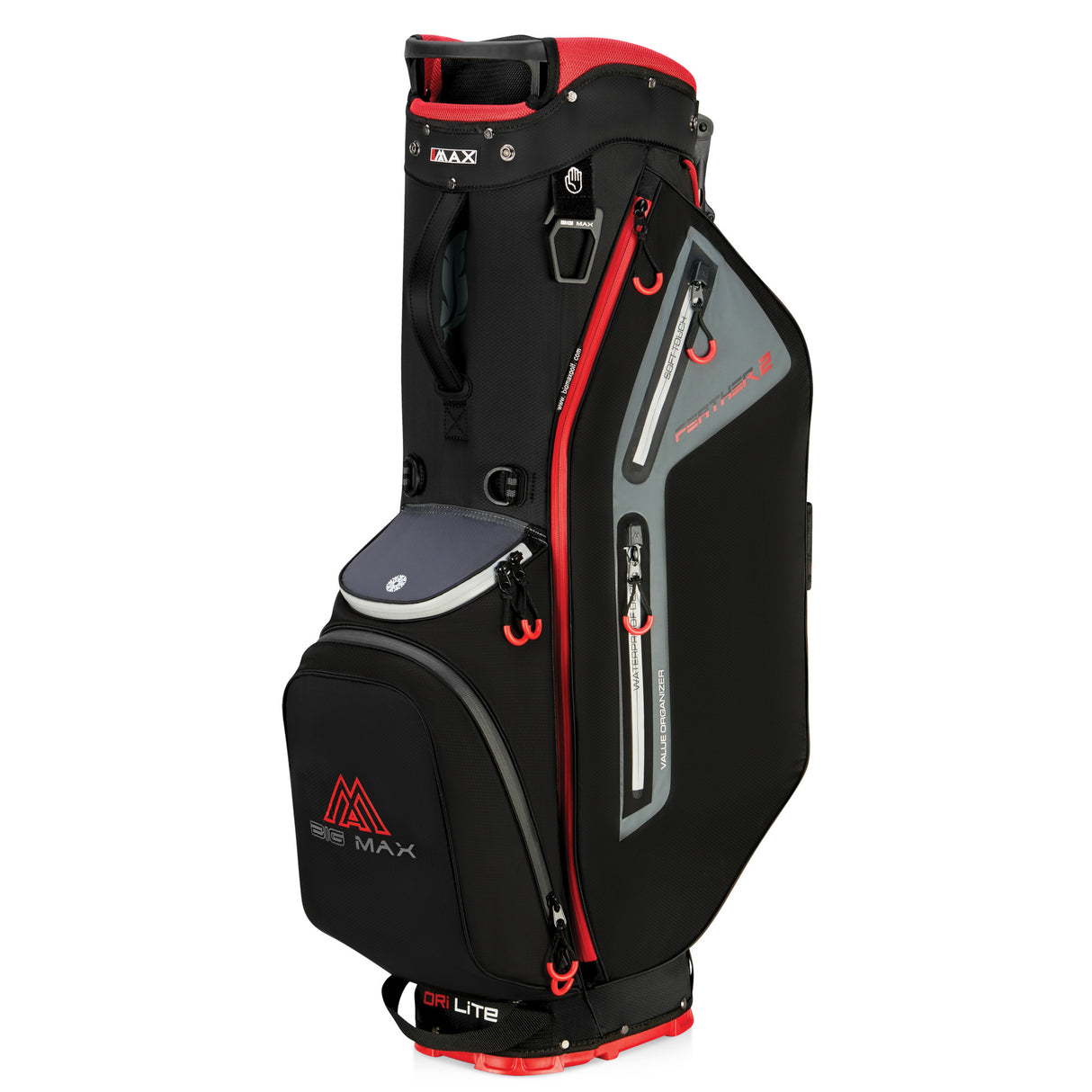 Big Max Dri Lite Feather 2 Waterproof Standbag, Schwarz / Rot