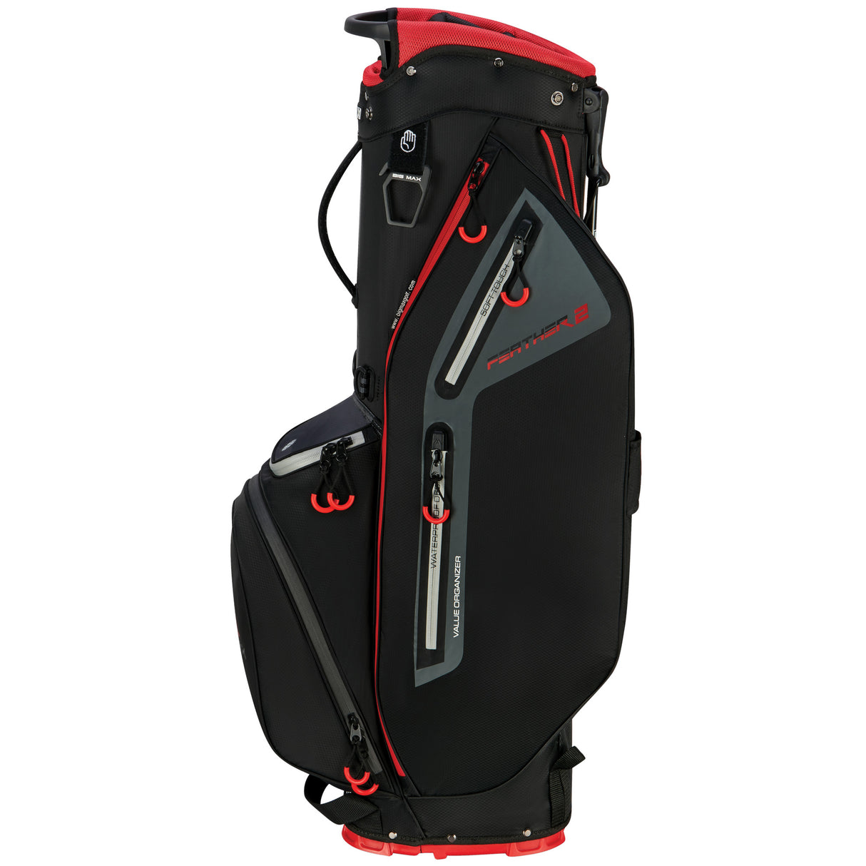 Big Max Dri Lite Feather 2 Waterproof Standbag, Schwarz / Rot