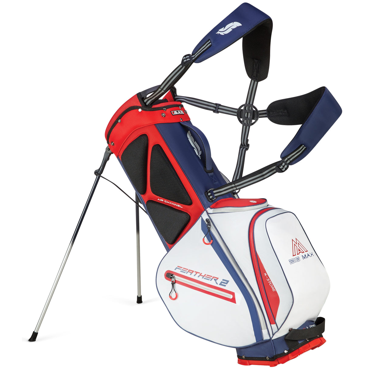 Big Max Dri Lite Feather 2 Waterproof Standbag, Blau / Rot / Weiß