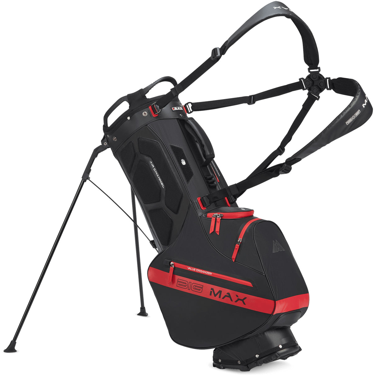 Big Max Aqua Eight H Waterproof Standbag, Schwarz / Rot