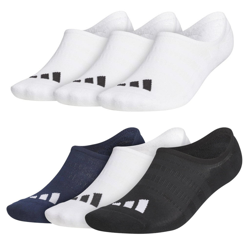 Adidas No Show Herren Golf Socken, 3 Paar Vorteilspack, Weiß