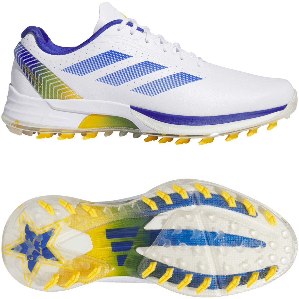 Adidas Adizero ZG 26 Herren Golfschuhe, Weiß / Blau / Gelb