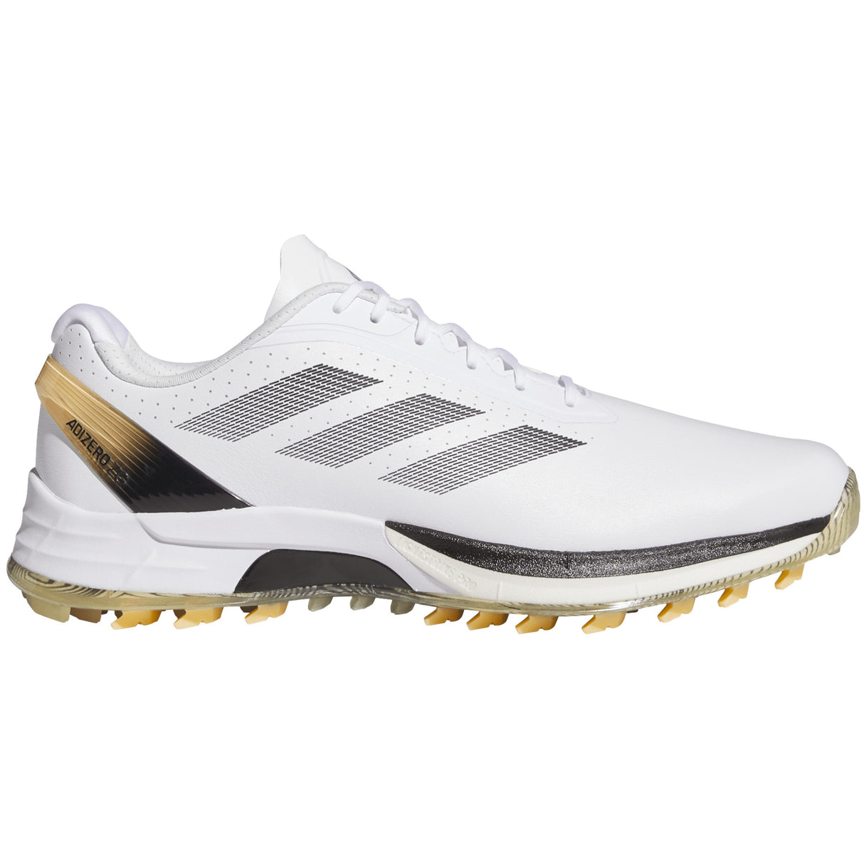 Adidas Adizero ZG Herren Golfschuhe, Weiß / Schwarz / Gold