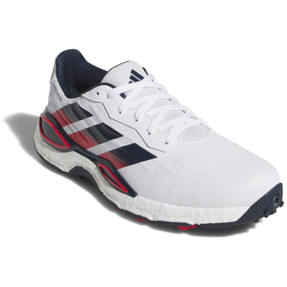 Adidas 2027 CodeChaos Herren Golfschuhe, Weiß / Blau / Rot - Golflaedchen.de