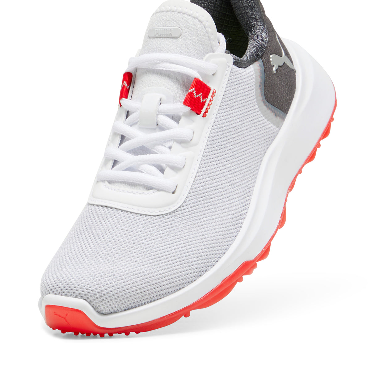 Puma Fusion Crush Sport Junior Kinder Golfschuhe, Weiß / Grau / Rot