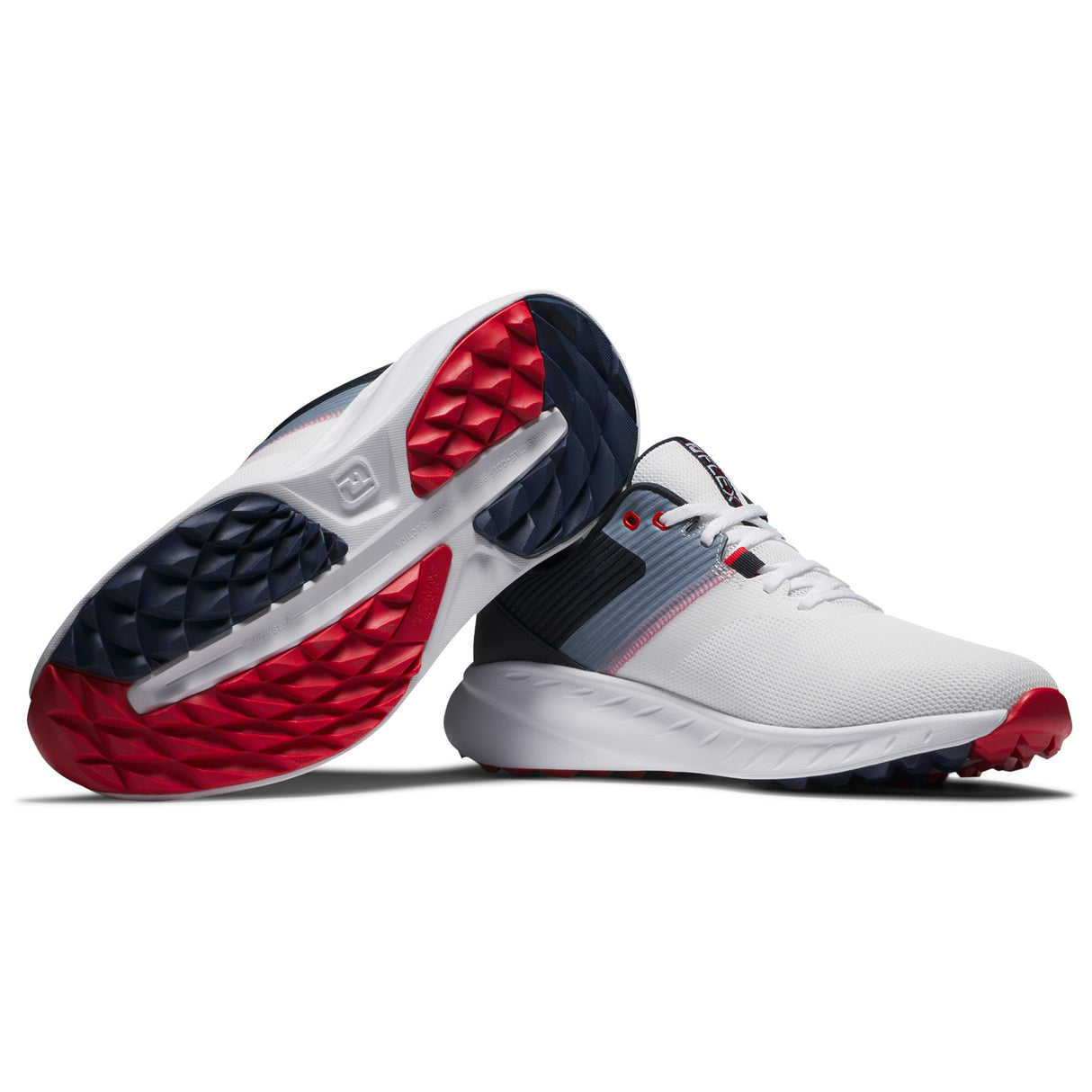 FootJoy Flex Herren Golfschuhe, Weiß / Navy / Rot
