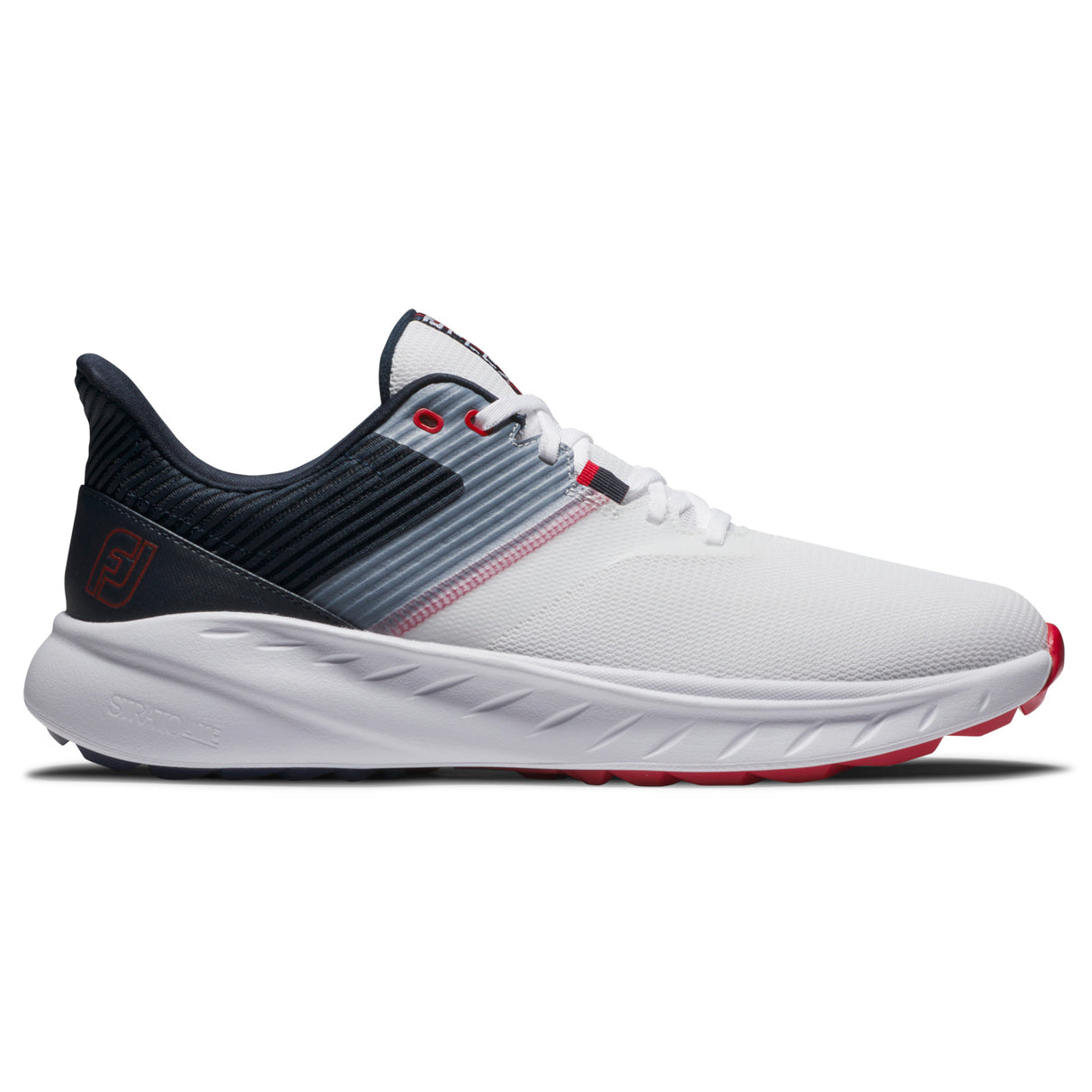 FootJoy Flex Herren Golfschuhe, Weiß / Navy / Rot