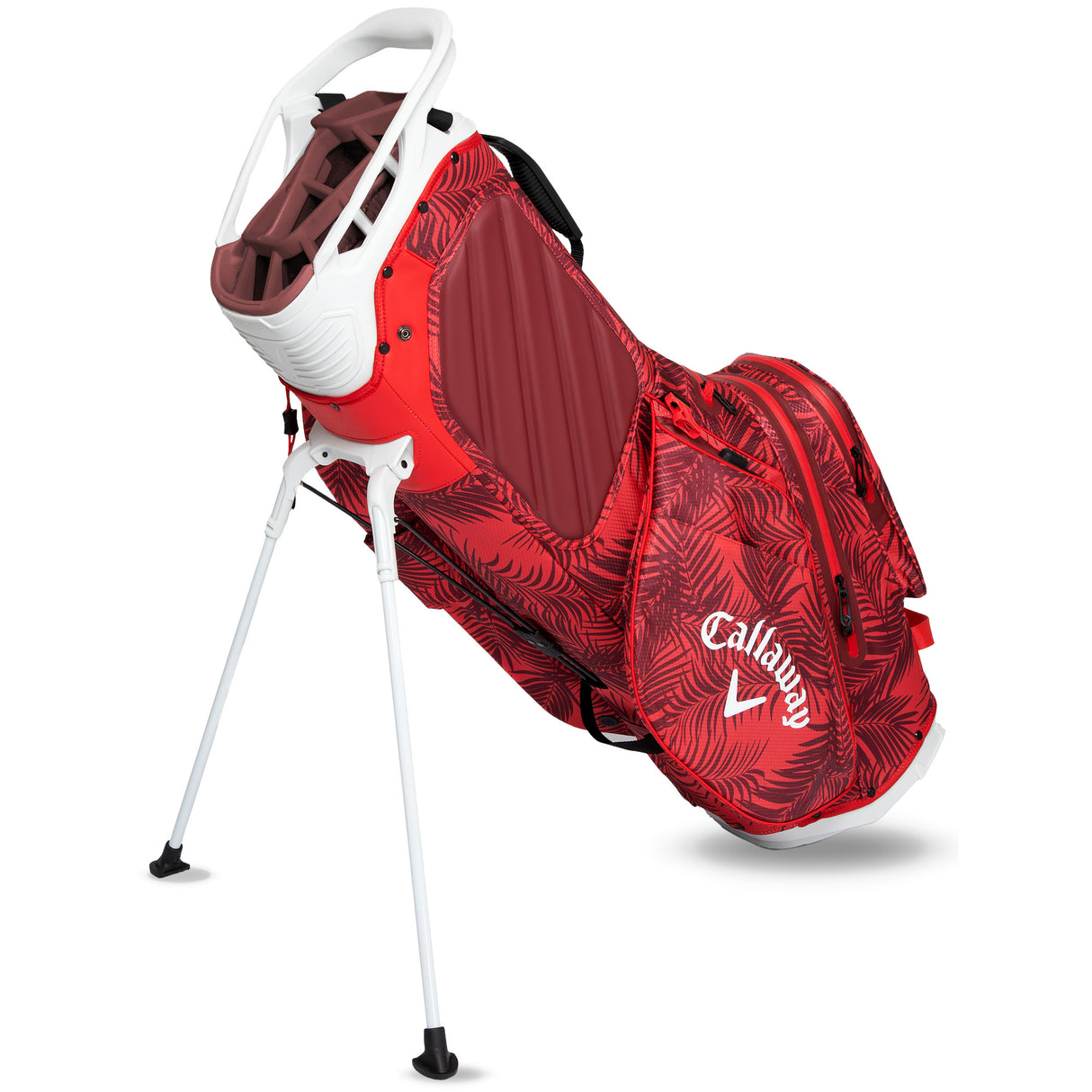 Callaway 2025 Fairway 14 HD Waterproof Standbag, Red Palms / Grey