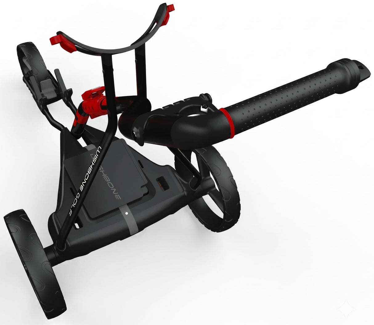 Wishbone EON 2026 Elektro Golftrolley inkl. Schirmhalter und Scorecardhalter, Schwarz / Rot