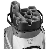 Wilson Staff 2026 I - LOCK 4 Cartbag, Grau / Weiß / Schwarz - Golflaedchen.de