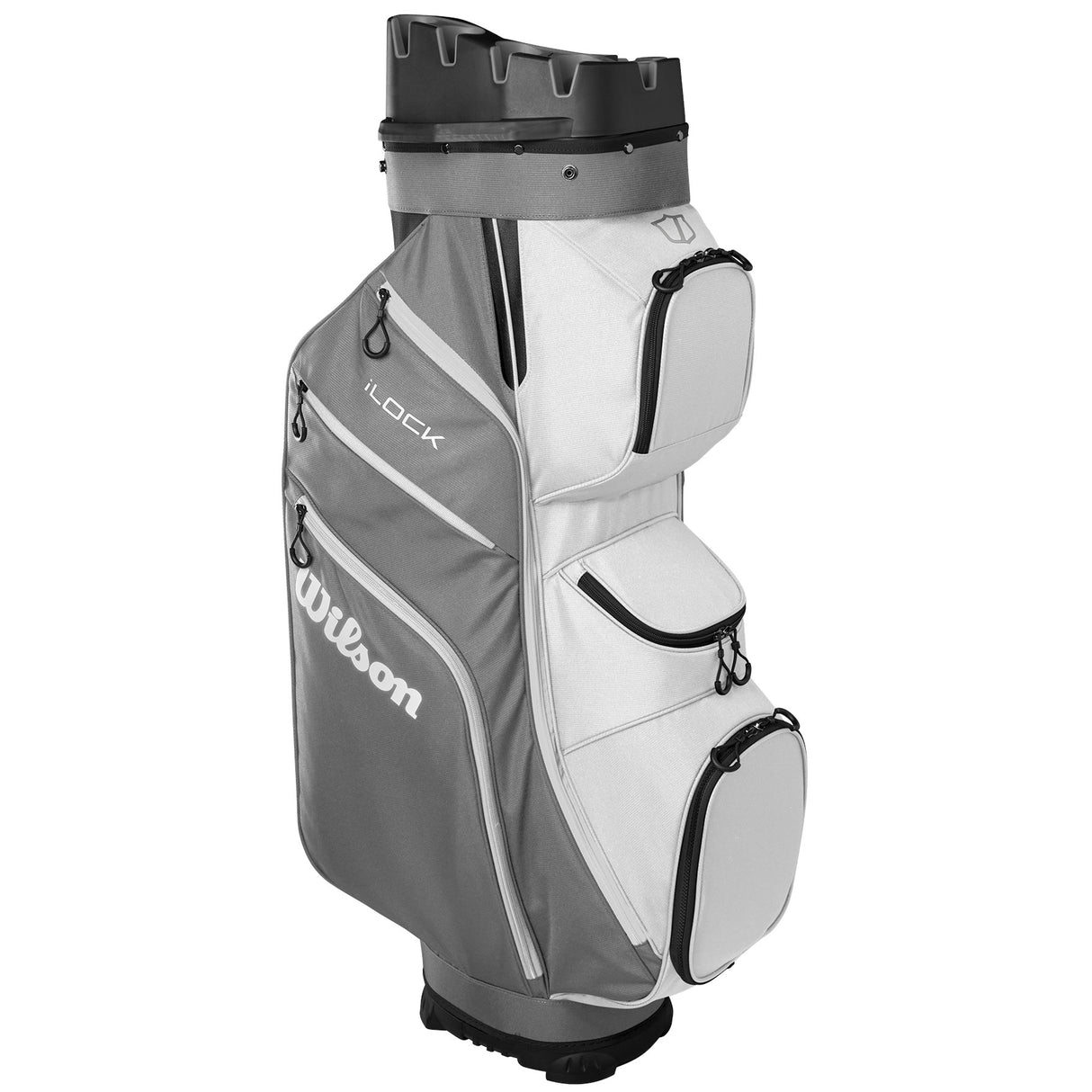 Wilson Staff 2026 I - LOCK 4 Cartbag, Grau / Weiß / Schwarz - Golflaedchen.de
