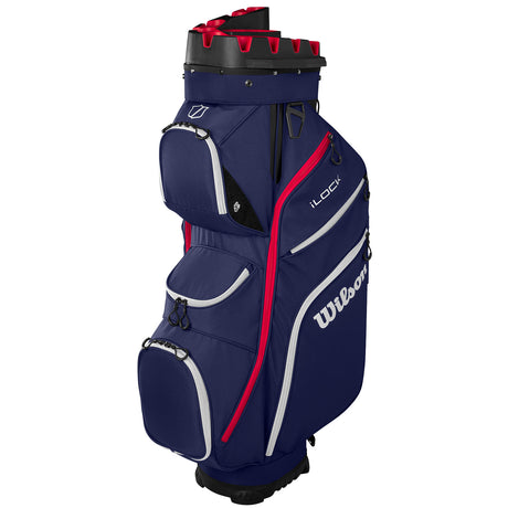 Wilson Staff 2026 I-LOCK 4 Cartbag, Navy / Weiß / Rot
