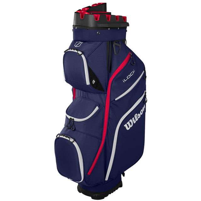 Wilson Staff 2026 I-LOCK 4 Cartbag, Navy / Weiß / Rot