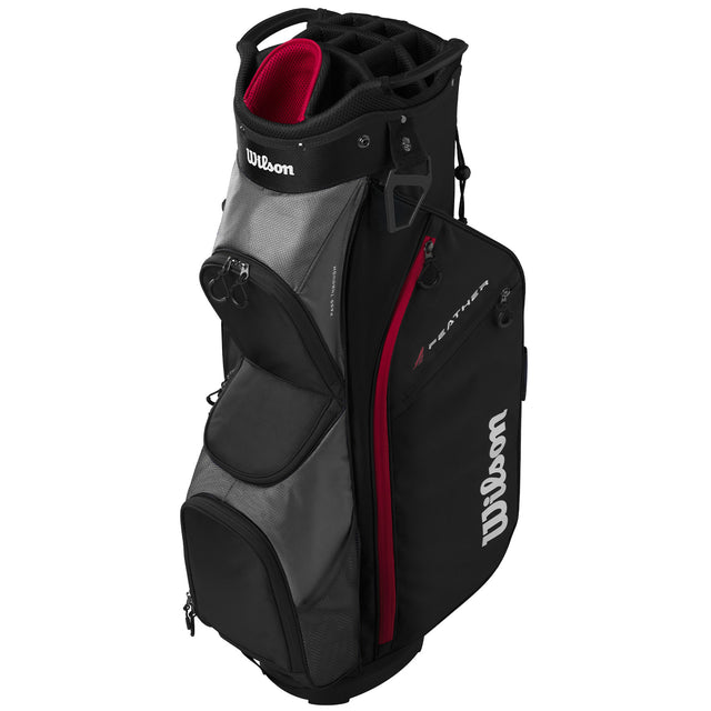 Wilson Feather Cartbag, Schwarz / Grau / Rot