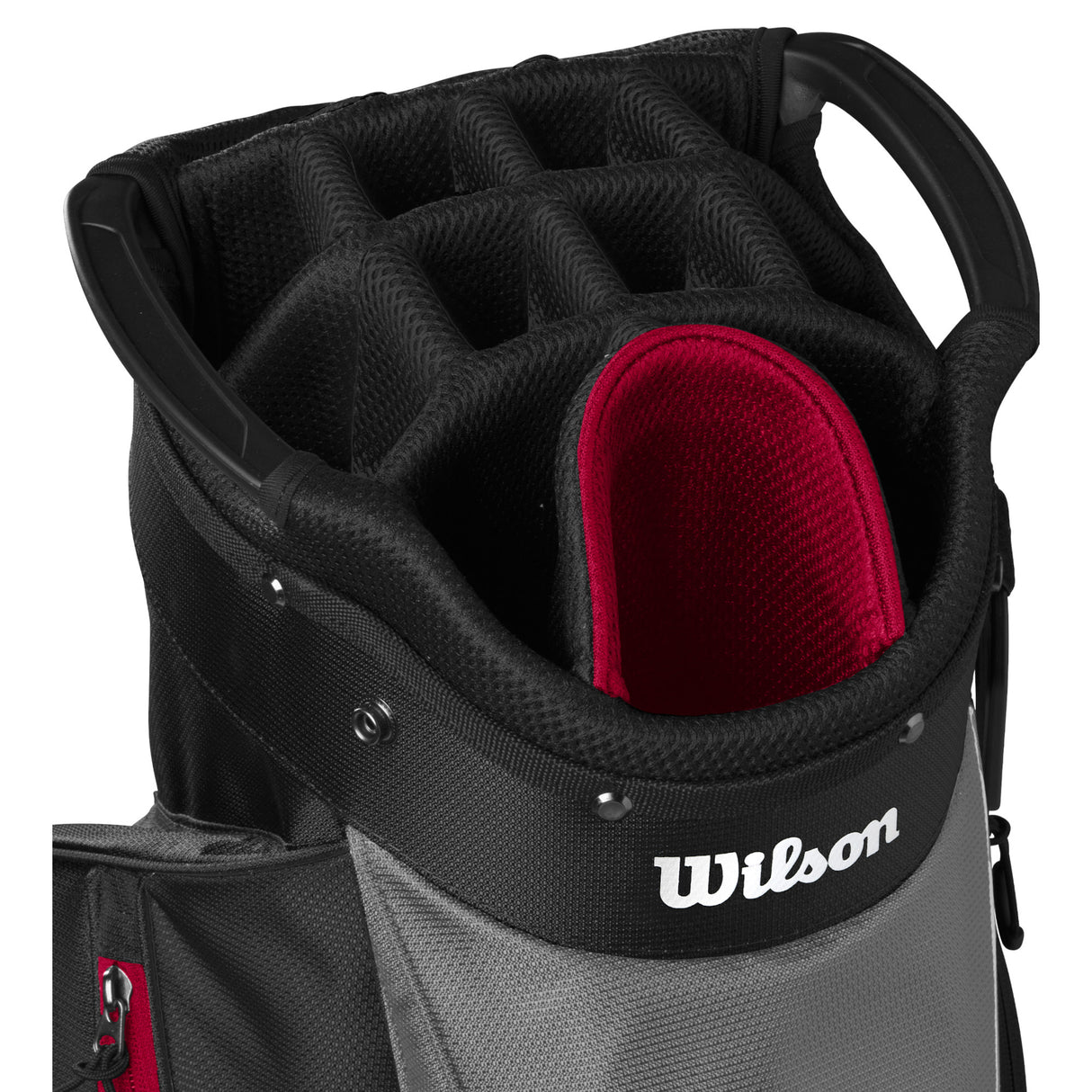 Wilson Feather Cartbag, Schwarz / Grau / Rot