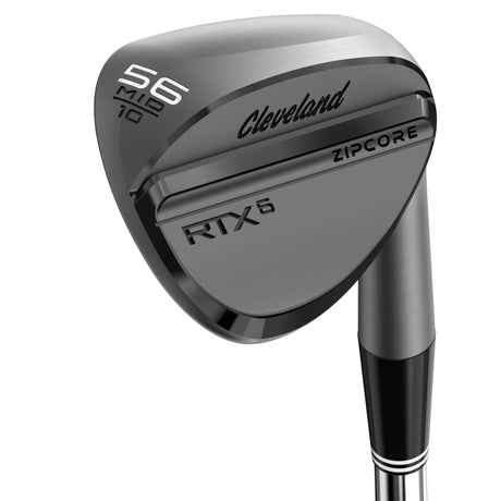 Cleveland RTX6 ZipCore Wedge, Black Satin, Stahlschaft, Herren Rechtshand
