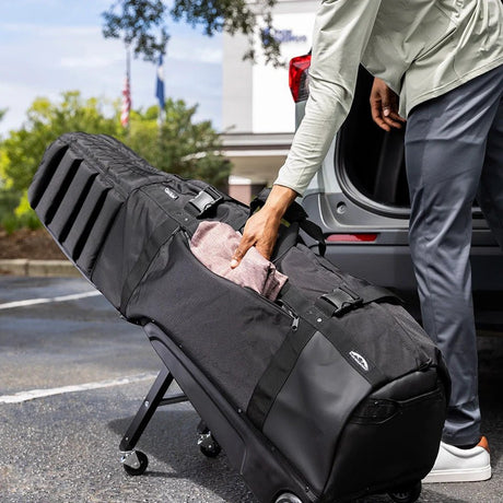 Sun Mountain Club Glider Meridian Travelcover / Golf Reisetasche, Schwarz / Grau / Rot - Golflaedchen.de