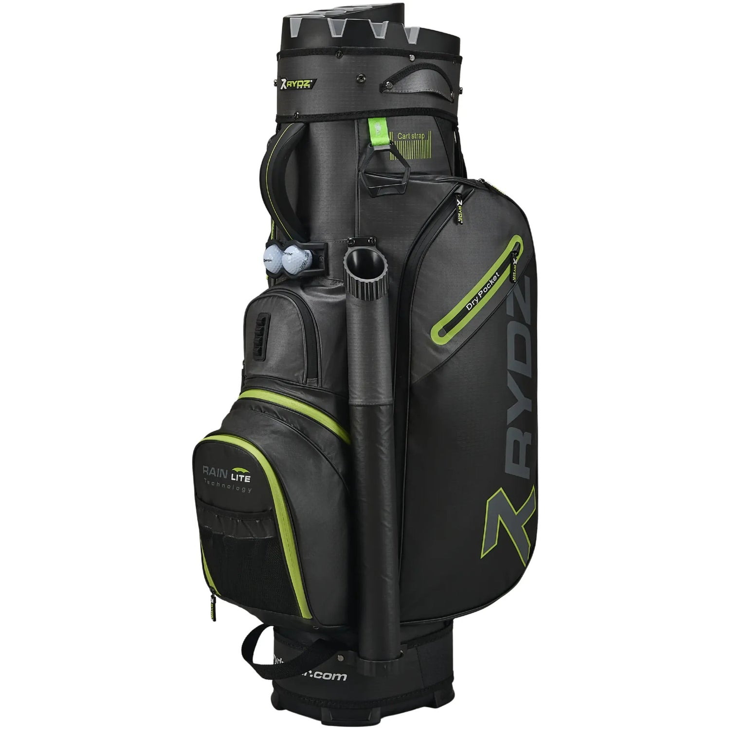 Rydz Gear Lucky Nine Silencer Cartbag, Schwarz / Grau / Grün - Golflaedchen.de