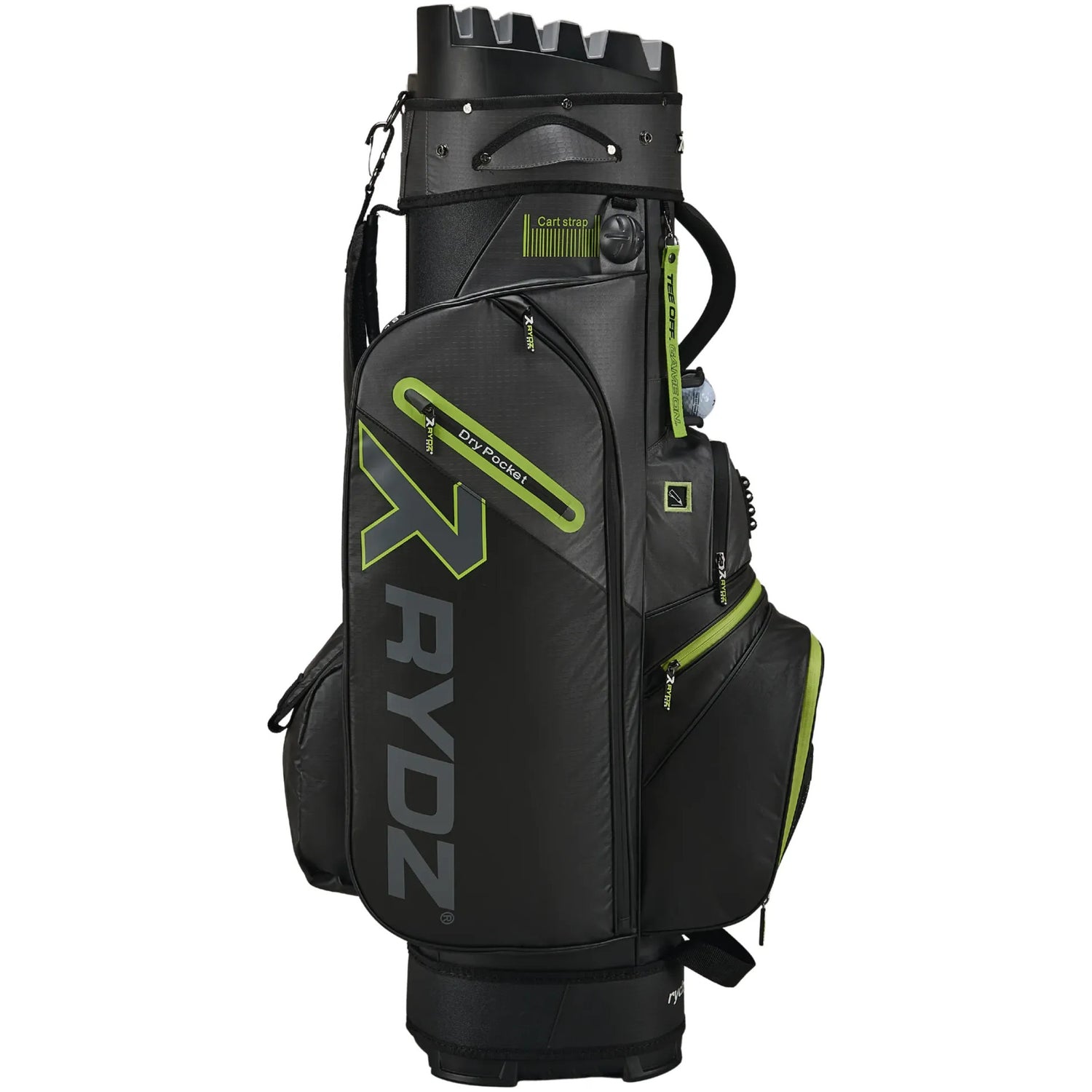 Rydz Gear Lucky Nine Silencer Cartbag, Schwarz / Grau / Grün - Golflaedchen.de