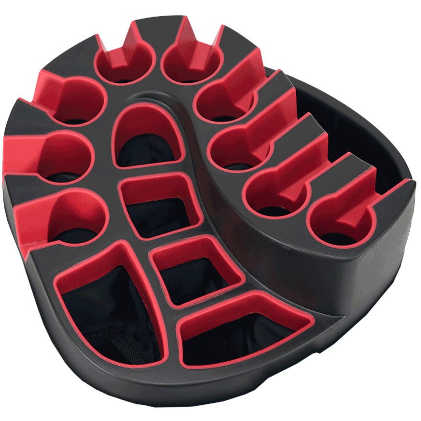 Rydz Gear Lucky Nine Silencer Cartbag, Schwarz / Rot - Golflaedchen.de