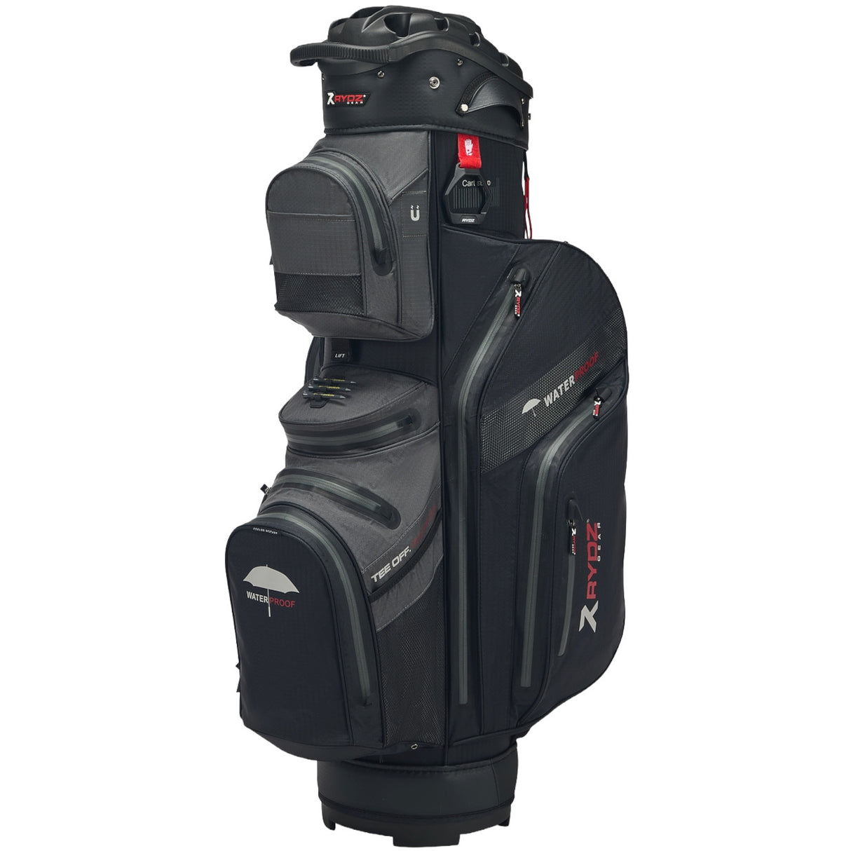 Rydz Gear Navigator QO14 Waterproof Cartbag, Schwarz / Grau / Rot