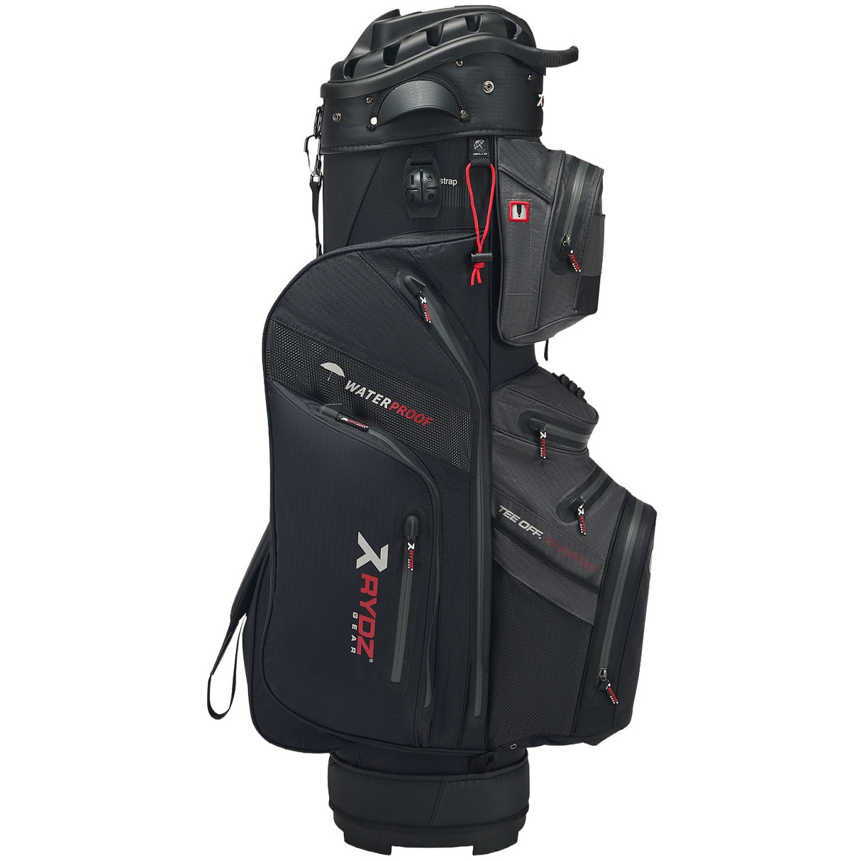 Rydz Gear Navigator QO14 Waterproof Cartbag, Schwarz / Grau / Rot