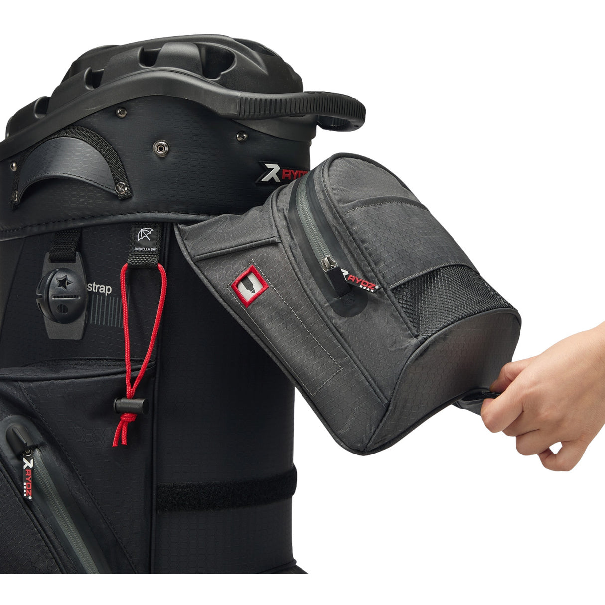 Rydz Gear Navigator QO14 Waterproof Cartbag, Schwarz / Grau / Rot