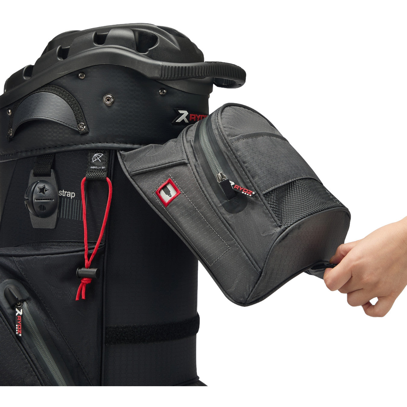 Rydz Gear Navigator QO14 Waterproof Cartbag, Schwarz / Grau / Rot