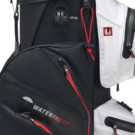 Rydz Gear Navigator QO14 Waterproof Cartbag, Schwarz / Weiß / Rot - Golflaedchen.de