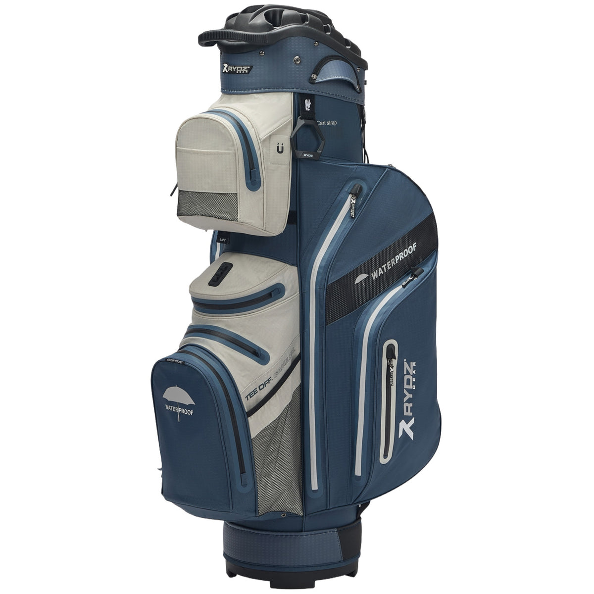 Rydz Gear Navigator QO14 Waterproof Cartbag, Navy / Silbergrau